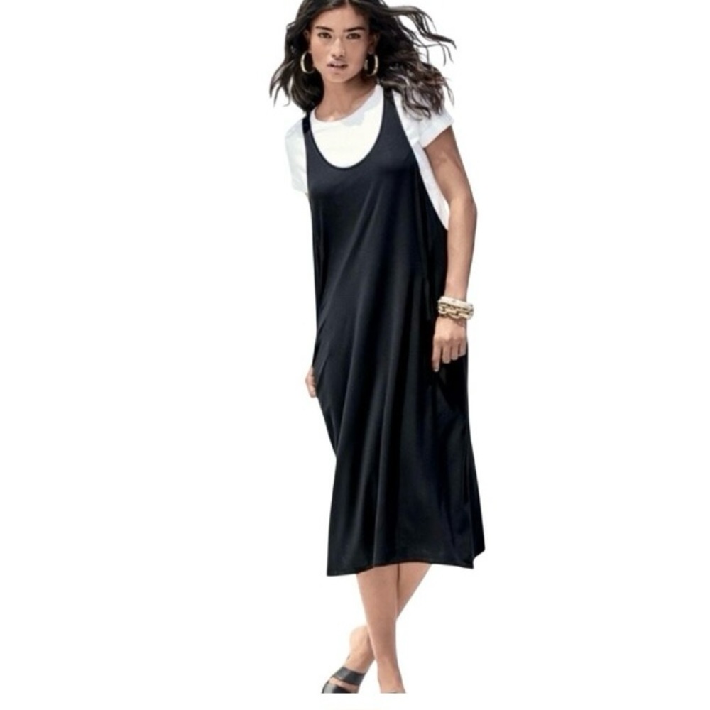Eileen Fisher lightweight stretch crepe jumper.